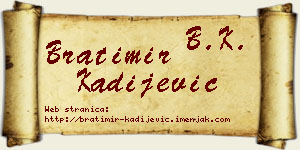Bratimir Kadijević vizit kartica